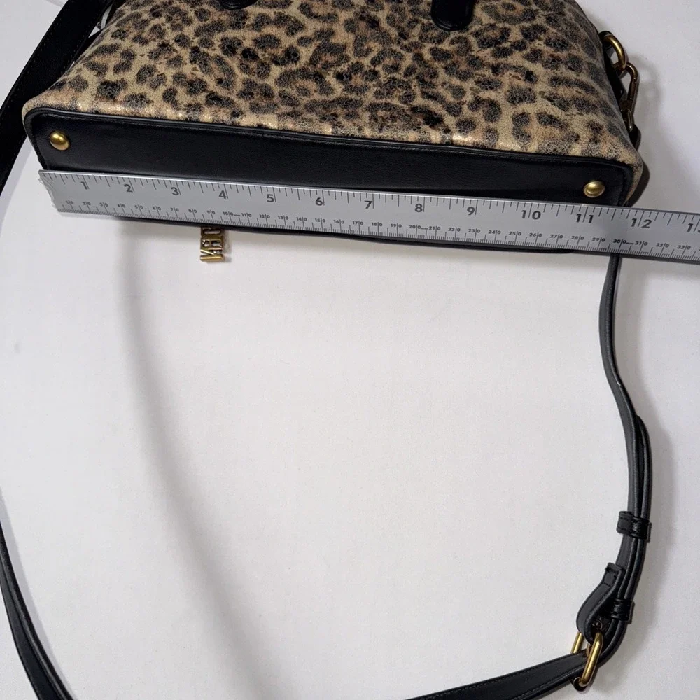Steve Madden Women's Leopard‎ Bysmth Satchel Crossbody Handbag Purse Brown Black